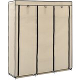 vidaXL Garderobna omara s predelki in palicami krem 150x45x175cm blago Cene