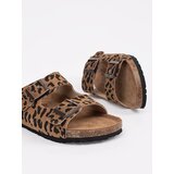 GOODIN Women's leather flip-flops with leopard print | Shoptok.si