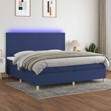  box spring s madracem LED plavi 200x200 cm od tkanine | shoptok.hr
