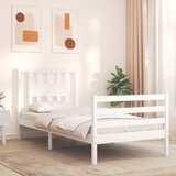 vidaXL Okvir kreveta s uzglavljem bijeli 90 x 200 cm od masivnog drva Cijene