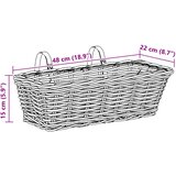  Viseća Košara za Saksije 2 pcs Siva 48 x 22 x 15 cm Lacak Ratan | shoptok.hr