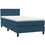 Box Spring krevet s madracem i LED tamnoplavi 80x220 cm baršunasti | shoptok.hr