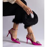 Gemre Pink slingback stilettos embellished with rhinestones Isoda | ePonuda.com