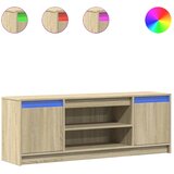 TV ormarić s LED svjetlima boja hrasta 139,5x34x50 cm drveni | shoptok.hr
