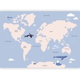  Foto tapeta - Pastel Planet - Animals and Underwater Plants on a Map 250x175 Vodootporna | shoptok.hr