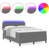 Box Spring Krevet s Madracem &amp LED Svijetlosivi 120x200 cm Kordura Tkanina | shoptok.hr