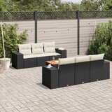  7-dijelni set vrtnih sofa od poliratana s jastucima crni | shoptok.hr