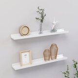 vidaXL Stenska polica 2 kosa visok sijaj bela 60x9x3 cm Cene