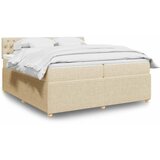  Krevet s oprugama i madracem krem 200 x 200 cm od tkanine | shoptok.hr