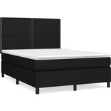  Krevet s oprugama i madracem crni 140 x 190 cm od tkanine | shoptok.hr