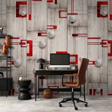  Tapeta - Concrete red frames and white knobs 50x1000 | shoptok.hr