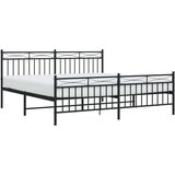 Metalni okvir kreveta uzglavlje i podnožje crni 183x213 cm | shoptok.hr