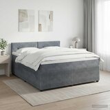  Boxspring krevet s madracem Tamnosiva 140 x 190 cm Baršun | shoptok.hr