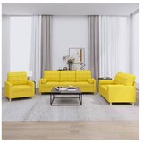 vidaXL 3-dijelni set sofa s jastucima svjetložuti od tkanine | shoptok.hr