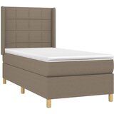  box spring s madracem LED smeđesivi 100x200 cm tkanina | shoptok.hr
