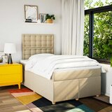  s oprugama i madracem krem 120 x 200 cm od tkanine | shoptok.hr