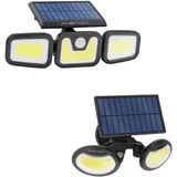 Phenom 2x solarni COB LED reflektor 10W 600lm in 8W 500lm s senzorjem gibanja z vrtljivimi glavami in 3 načini delovanja
