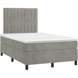 Box spring krevet s madracem svjetlosivi 120x200 cm baršunasti | shoptok.hr