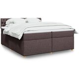  Krevet s oprugama i madracem tamnosmeđi 200x200 cm od tkanine | shoptok.hr