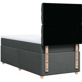 vidaXL Box spring postelja z vzmetnico temno siva 100x200 cm blago | Shoptok.si