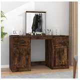  Toaletna mizica z ogledalom dimljen hrast 130x50x132,5 cm | Shoptok.si