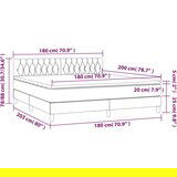  Krevet box spring s madracem LED tamnosmeđi 180x200 cm tkanina | shoptok.hr
