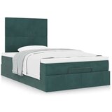 vidaXL Otomanski posteljni okvir z vzmetnicami zelen 120x190cm žamet, (21610621) | Shoptok.si