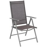 Ambia Garden ZLOŽLJIV VRTNI SEDEŽ aluminij srebrne barve, svetlo rjava | Shoptok.si