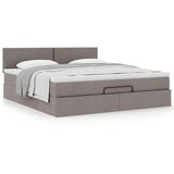  Otomanski krevet s madracem smeđesivi 180x200 cm od tkanine | shoptok.hr