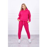 Kesi Insulated set with a sweatshirt tied at the bottom fuchsia Cene