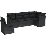  6-dijelni set vrtnih sofa s jastucima crni od poliratana | shoptok.hr