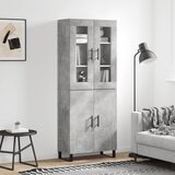 vidaXL Visoka komoda siva betona 69 5x34x180 cm od konstruiranog drva Cijene