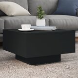 vidaXL Klubska mizica z LED lučmi črna 55x55x31 cm Cene