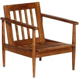  3-dijelni set sofa od prave kože i masivnog drva bagrema smeđi | shoptok.hr
