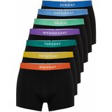 Trendyol multicolored men's 7 pack days of the week basic cotton boxers with rubber detail Cene