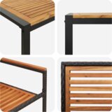 vidaXL 7-dijelni set vrtne blagovaonice Crna poli ratan akacija, Stacking Garden Chairs with Cushions 2 pcs Black Poly Rattan | shoptok.hr