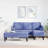 2 kosa sofaset z blazinami jeanse modra tkanina, (22094655)