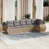 vidaXL 6-dijelni set vrtnih sofa s jastucima bež od poliratana | shoptok.hr