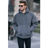 Madmext Smoky Oversize Men's Plush Sweatshirt 6160