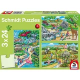 Schmidt Spiele Puzzle - Ein Tag im Zoo, 24 delov