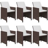  7-dijelni vrtni blagovaonski set s jastucima poliratan smeđi Smeđa 163 cm table length | shoptok.hr