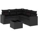 vidaXL 6-dijelni set vrtnih sofa s jastucima crni od poliratana | shoptok.hr