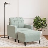 vidaXL Fotelja s tabureom svjetlosiva 60 cm baršunasta Cijene