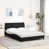 vidaXL Postelja z vzmetnico črna 140x200 cm blago | Shoptok.si