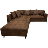 MID.YOU Ecksofa inkl. Hocker, mikrovlakna rjava | Shoptok.si