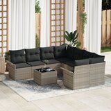 vidaXL Set vrtnih sofa od 9 s jastučićima, svijetlo siva, poly rattan Cijene