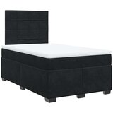 vidaXL Box spring postelja z vzmetnico črna 120x190 cm žamet | Shoptok.si
