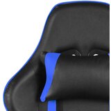 vidaXL Vrtljiv gaming stol z naslonjalom za noge moder PVC | Shoptok.si