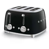 Smeg TSF03BLEU 4-Schlitz-Toaster 50's Retro Style, Schwarz