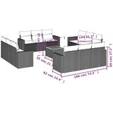 vidaXL 13-dijelni set vrtnih sofa od poliratana s jastucima sivi | shoptok.hr